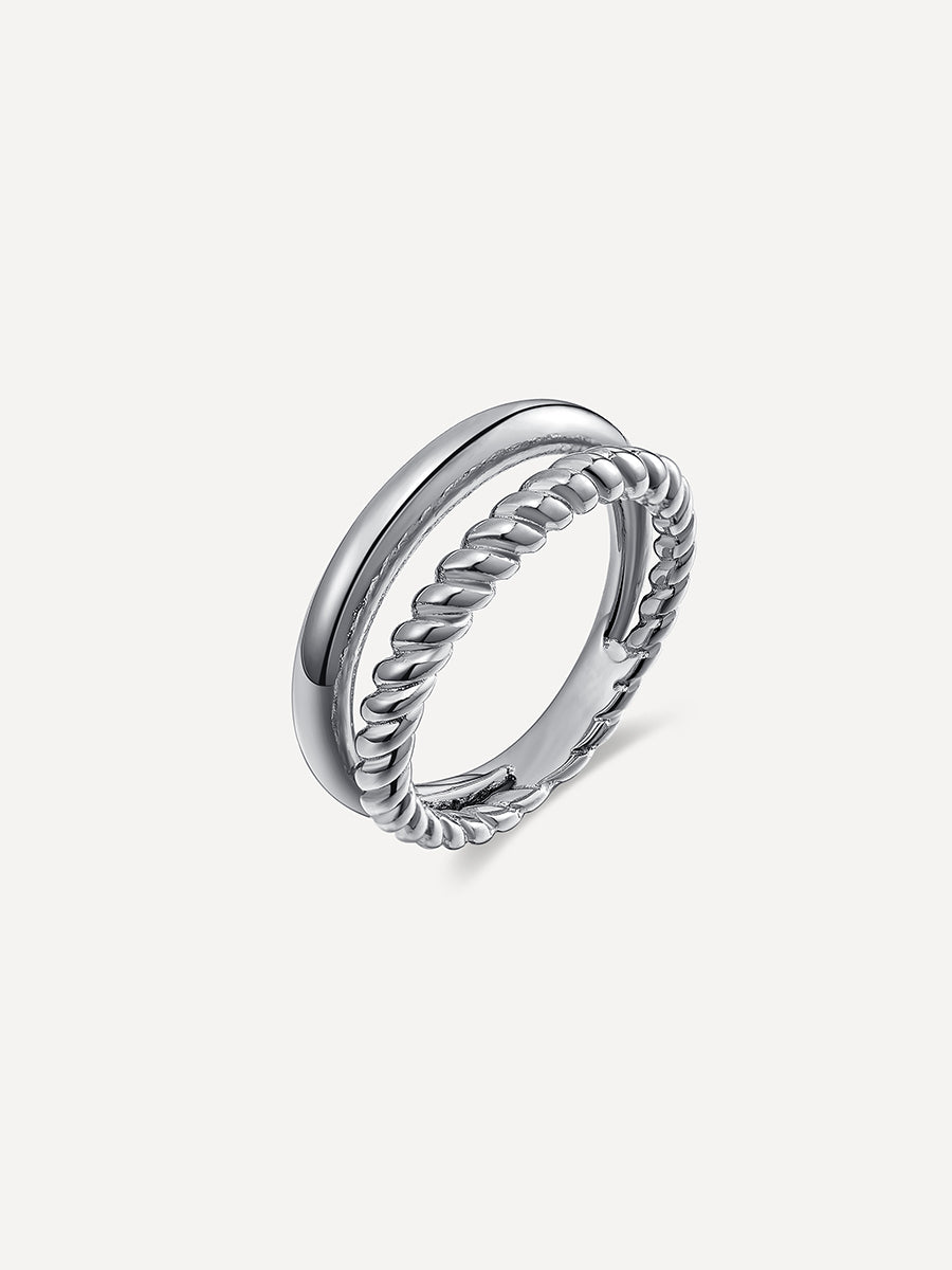 Two Track Ring Silber - 54