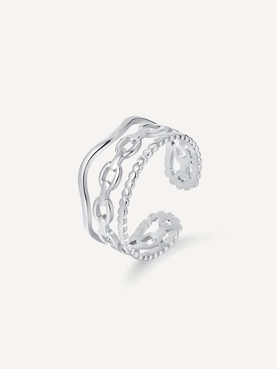 More is Less Ring Silber