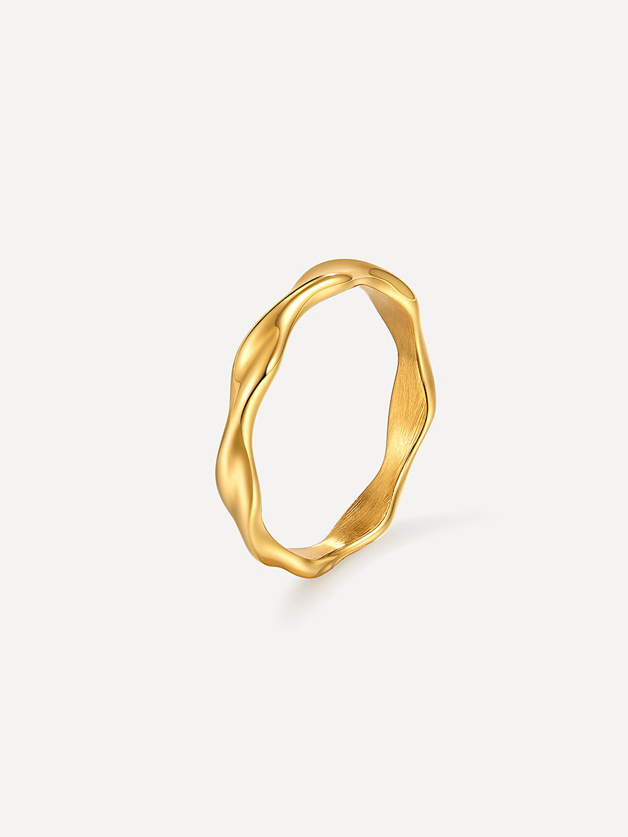 Modern Curve Ring Gold - 54
