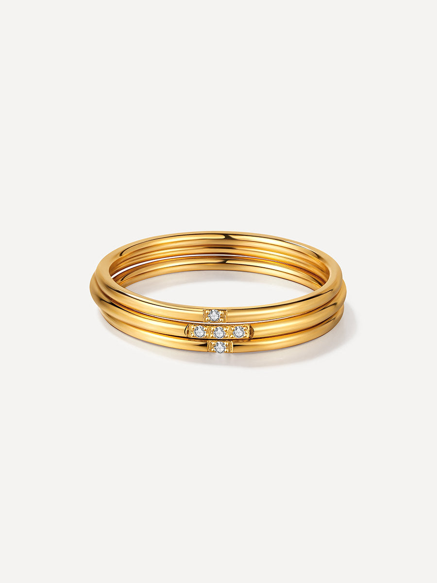 Triple Shine Ring Gold - 54