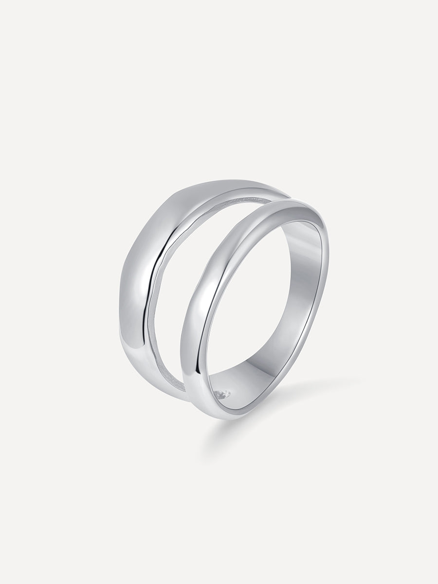 Metal Waves Ring Silber - 54