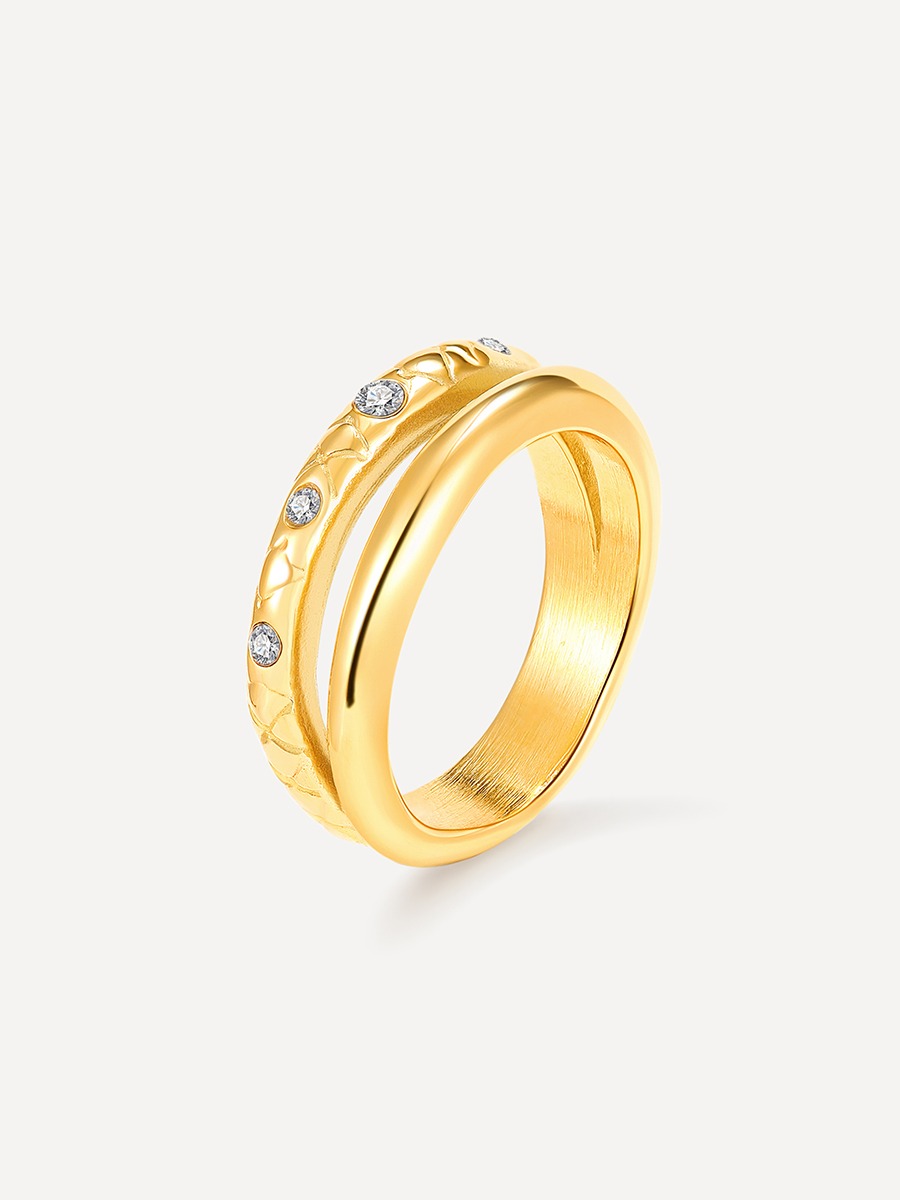 Eden Snake Texture Ring Gold - 54