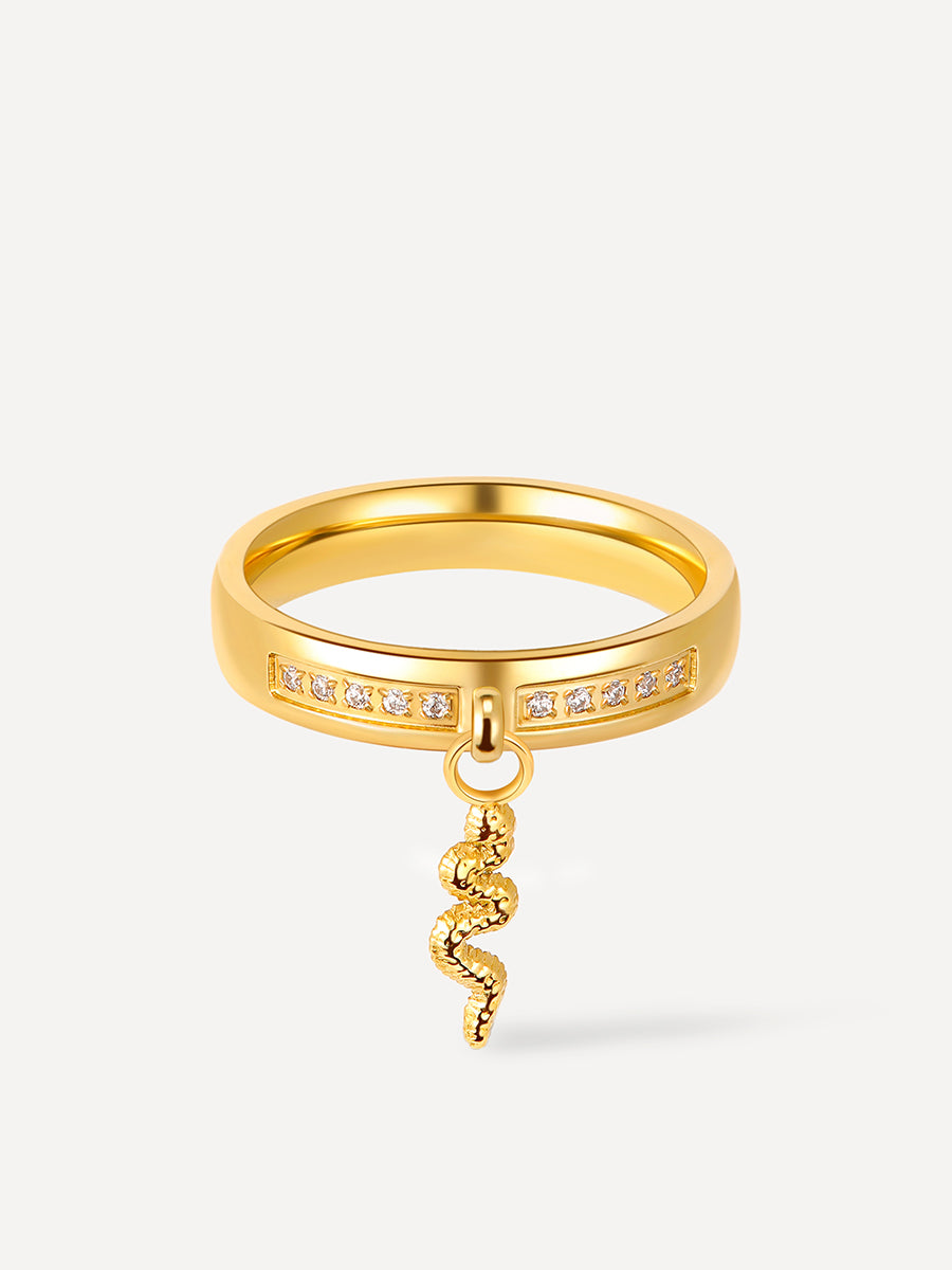 Modern Snake Ring Gold - 54