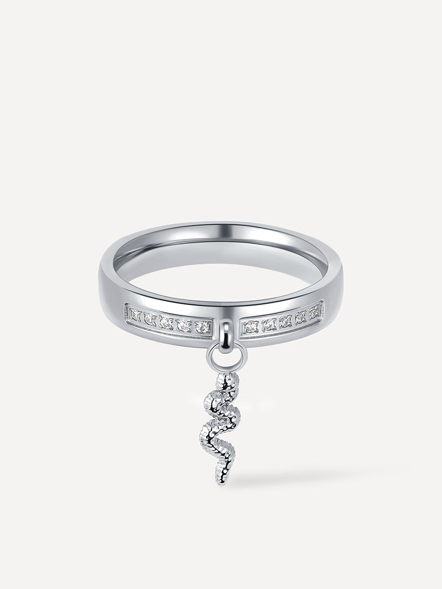Modern Snake Ring Silber - 54