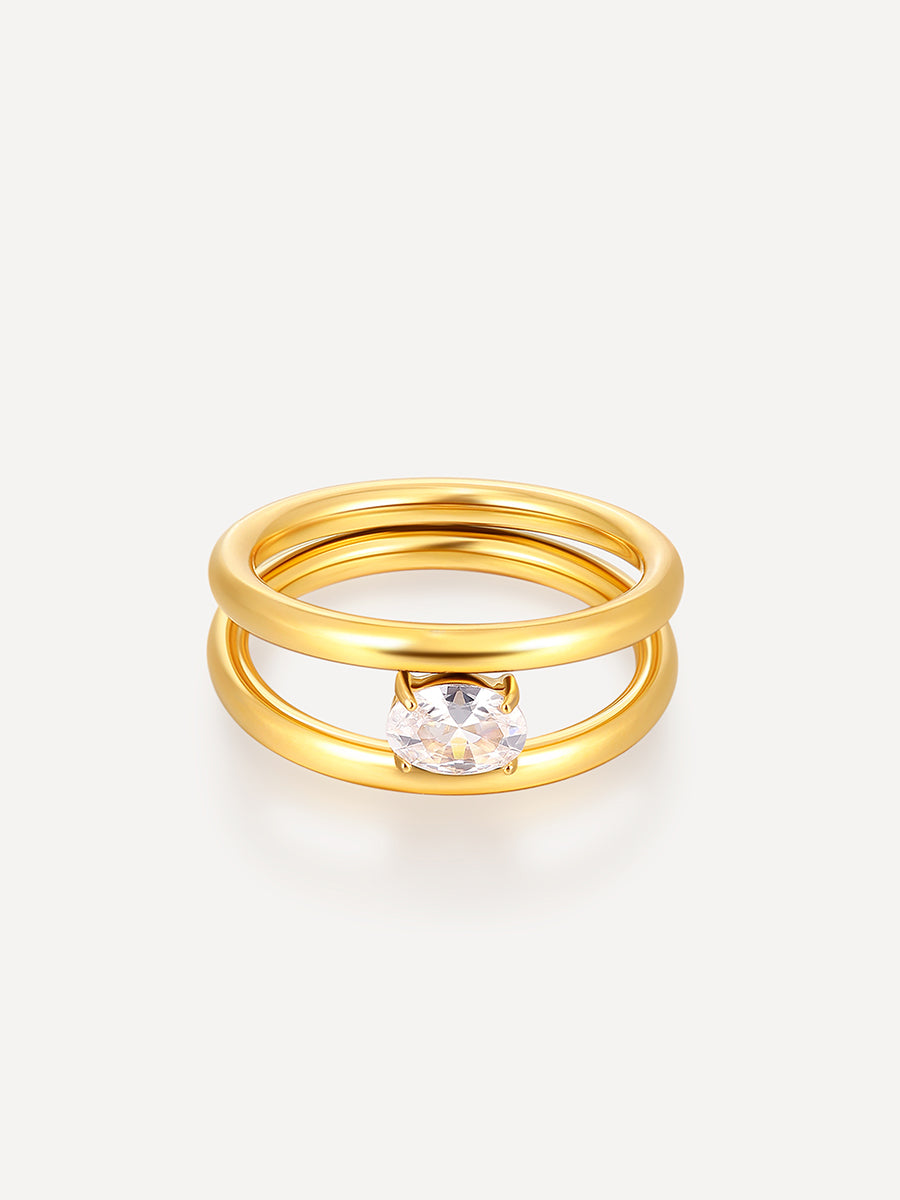 Sea and Sky Double Circular Ring Gold - 54
