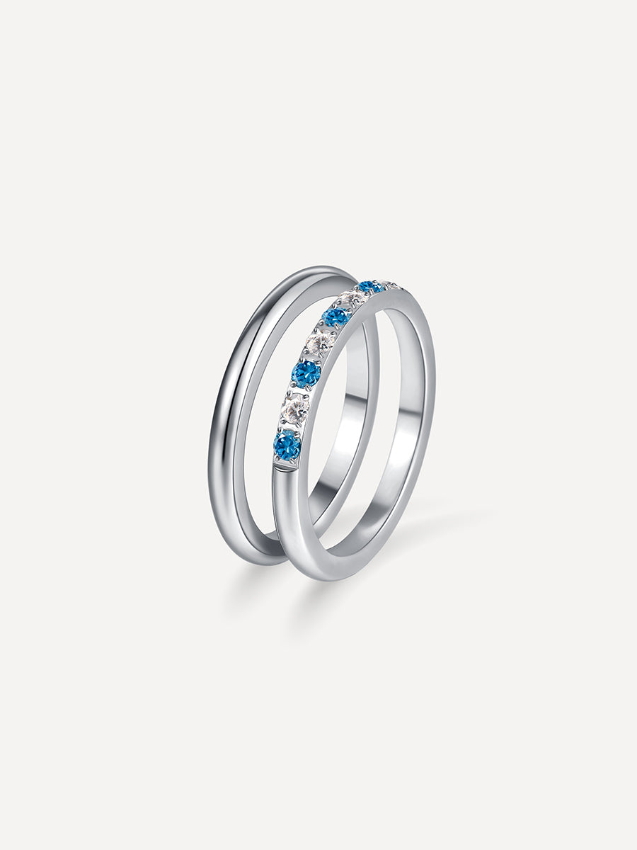 Sea and Sky Horizon Duo Ring Silber - 54