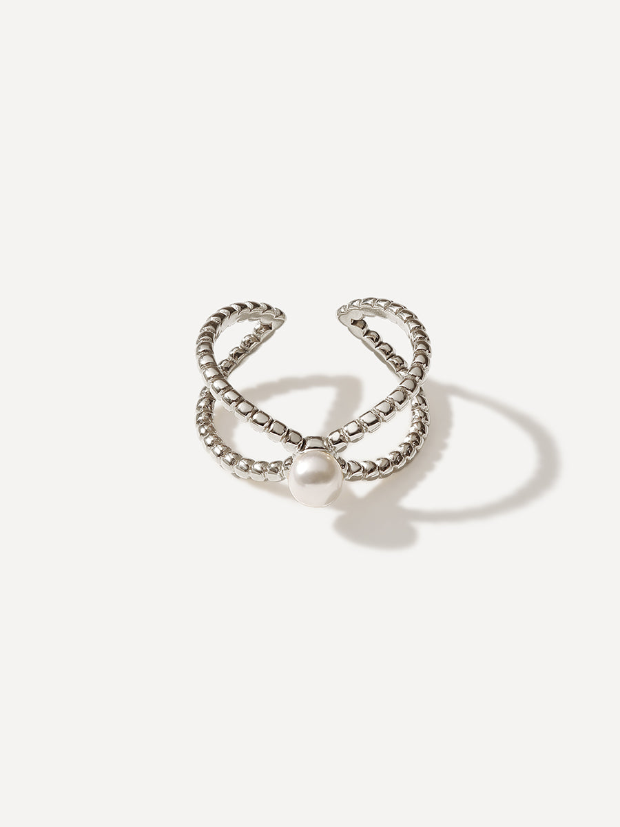 Elegant Pearl Ring Silber - 54