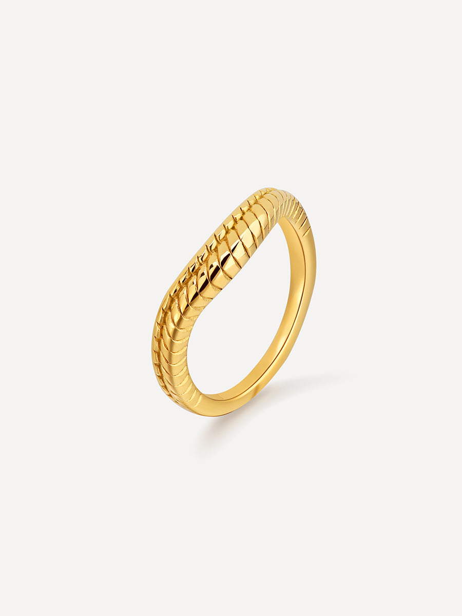 Wavy Scales Ring Gold - 54