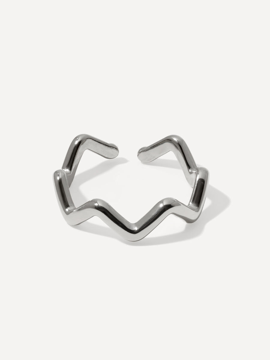 Wave-shaped ring