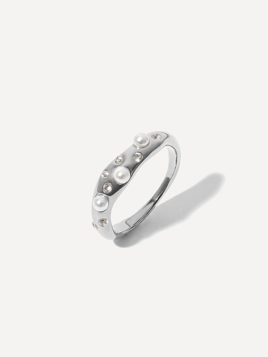 Crystal Pearl Ring