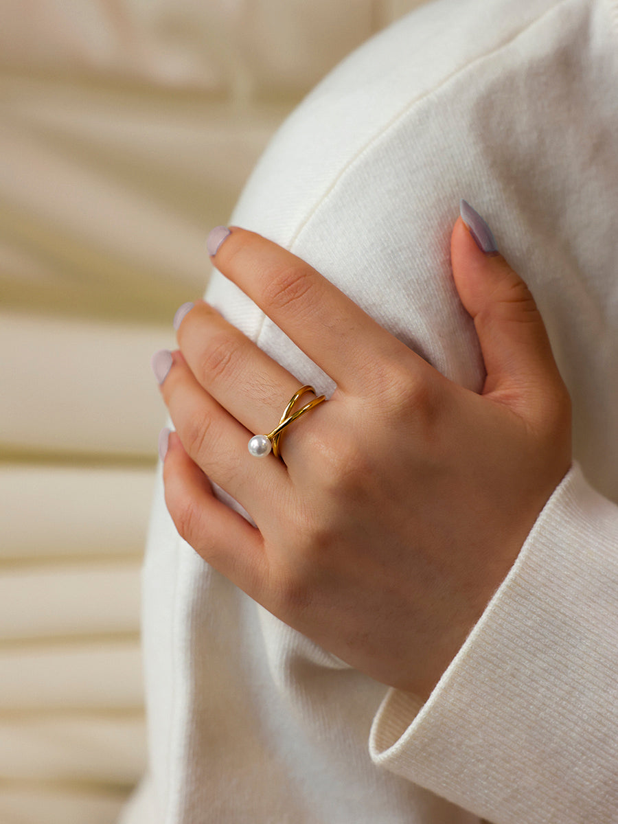 Pearl Twist Ring
