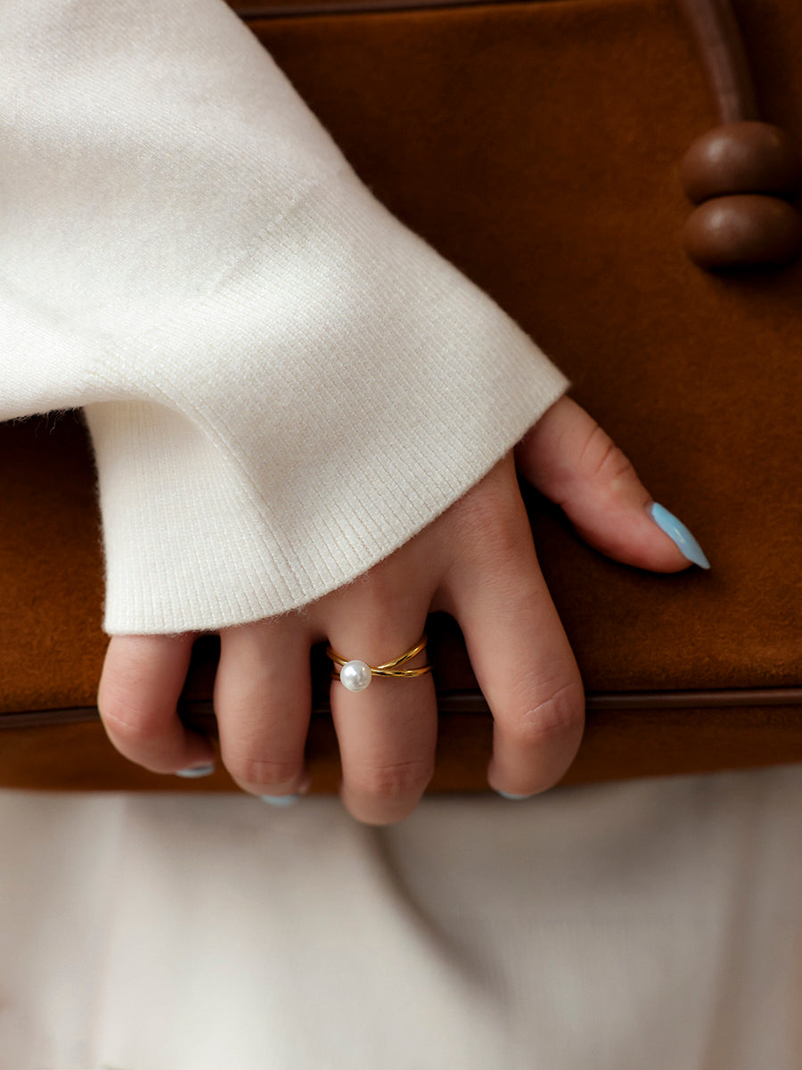 Pearl Twist Ring