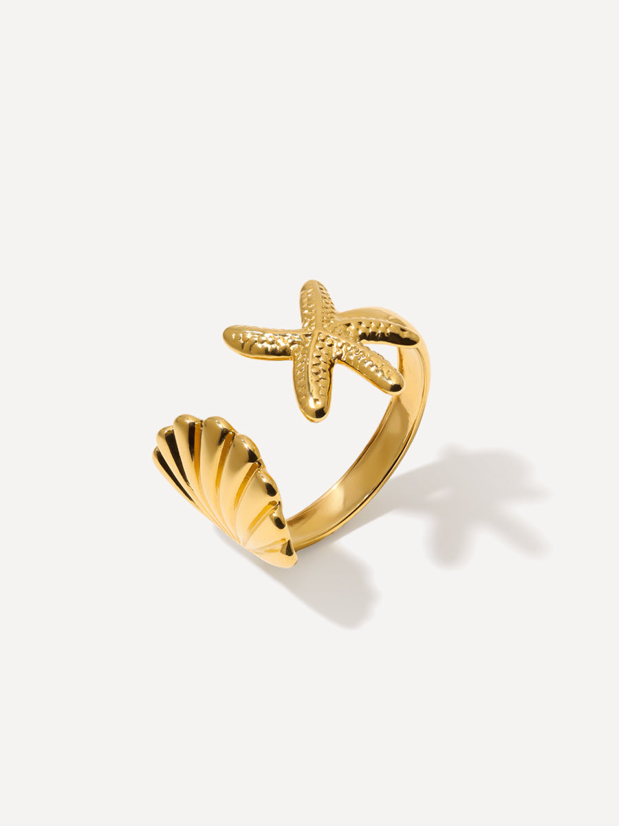 Shell Starfish Ring