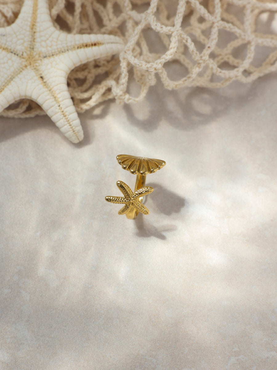 Shell Starfish Ring
