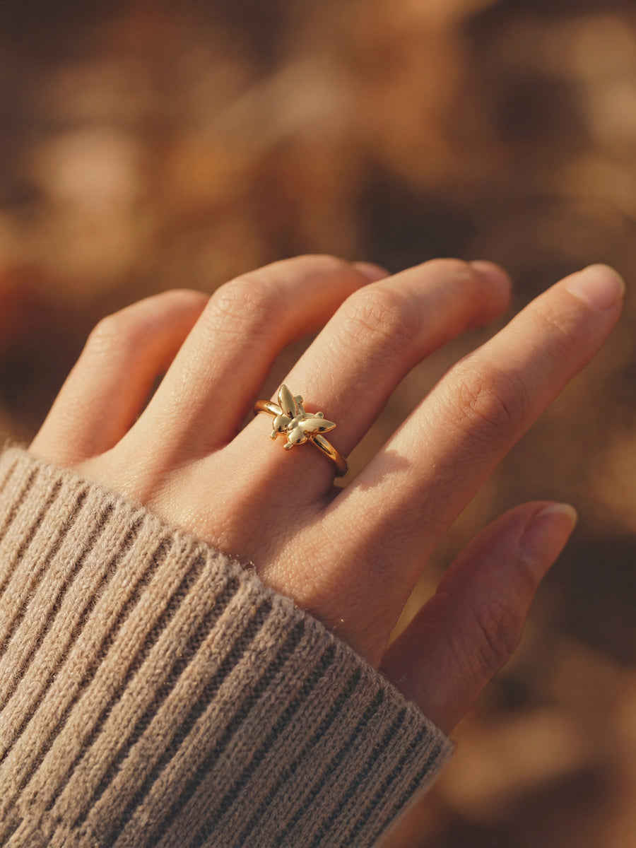 Moonlit Butterfly Ring