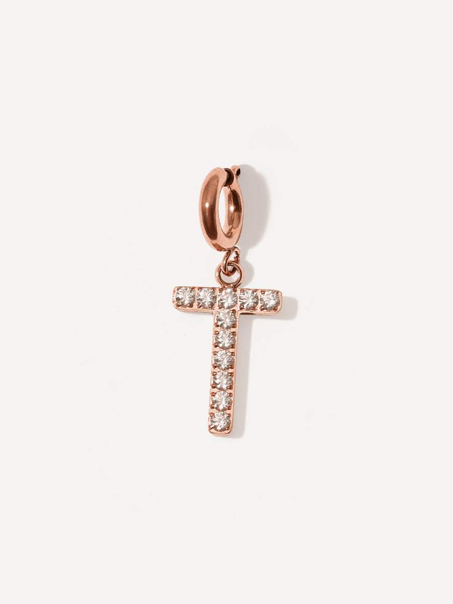 Brilliant Letter Ketten-Charm - T
