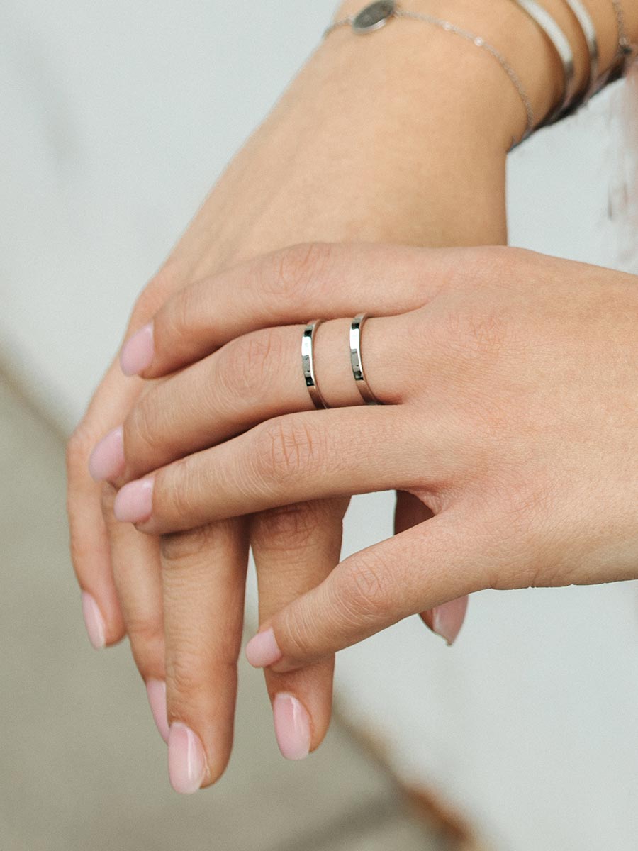 Double Ring Silber