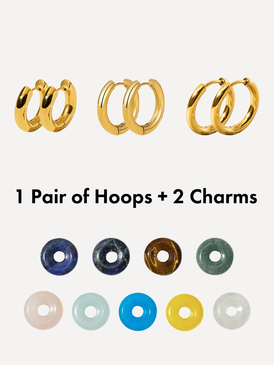 Bold Chic Hoops & Ohrring-Charms Bundle