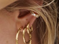 25MM TEXTURED HOOPS MEDIUM OHRRINGE GOLD