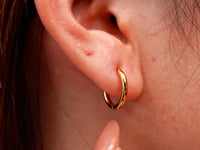 14mm SLIM HOOP Small Ohrringe Gold