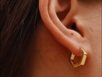 Minimalist Hexagon Ohrringe Gold