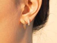 Beaded Hoop Ohrringe Silber
