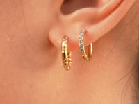 Wave Textured Hoop Ohrringe Gold