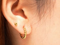 Beaded Hoop Ohrringe Gold
