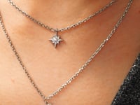 Moon Phase N Star Double Layer Kette Silber