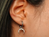 Moon Phase Crescent Ohrringe Silber