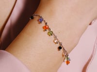 Bunt Stone ARMBAND Silber