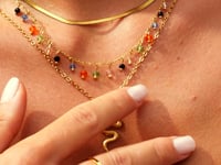 Bunt Stone Kette Gold
