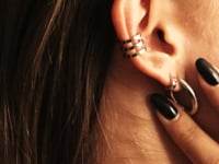 Moon Phase Trio Plain Earcuff Silber