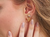 Rose Twining Stem Ohrringe Gold