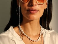 Graceful Retro Sunglasses Chain Silber