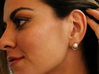 Vintage Wreath Pearl Ohrringe Silber