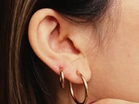 14mm GLOSSY HOOPS Small Ohrringe Rosegold