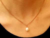 Simple Pearl Pendant Kette Rosegold