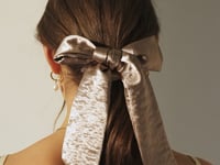 Graceful Bow Khaki Scrunchie