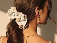 Floral Blue Scrunchie