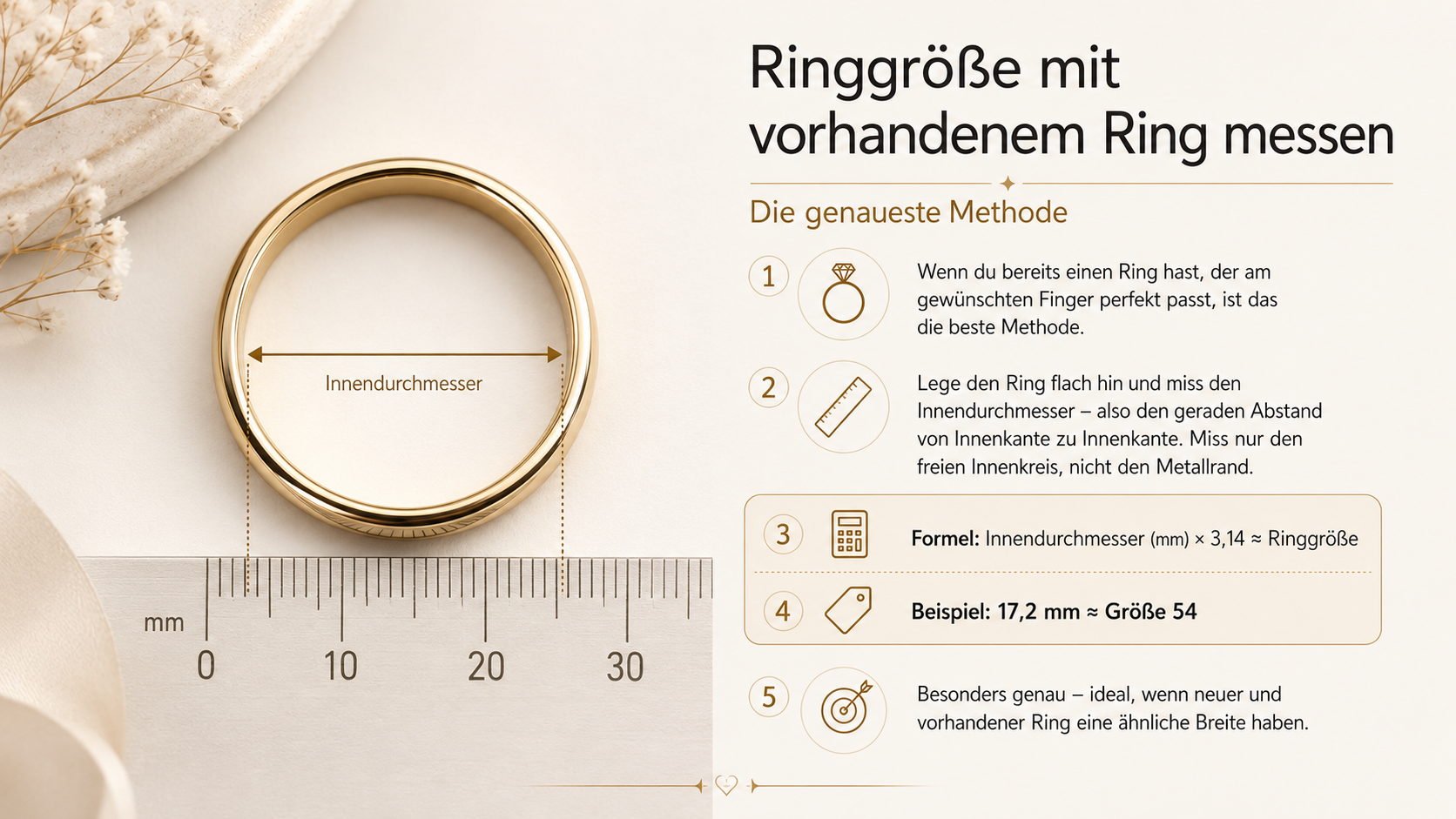 Schematic diagram for measuring ring circumference