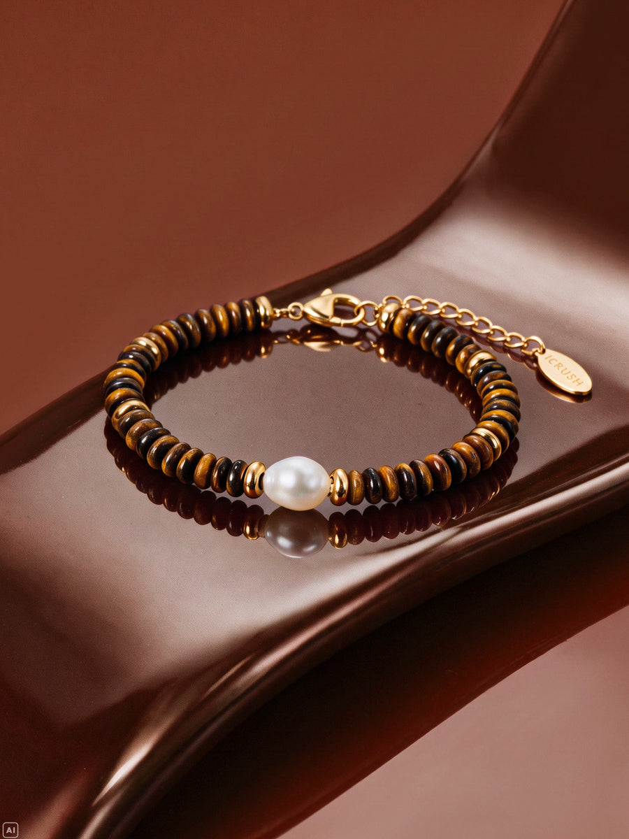 Pearl Dawn Tiger's Eye ARMBAND