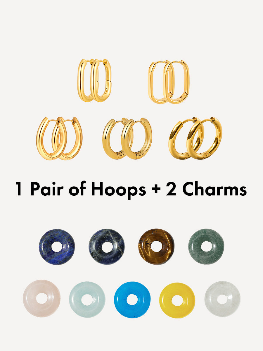 Bold Chic Hoops & Ohrring-Charms Bundle