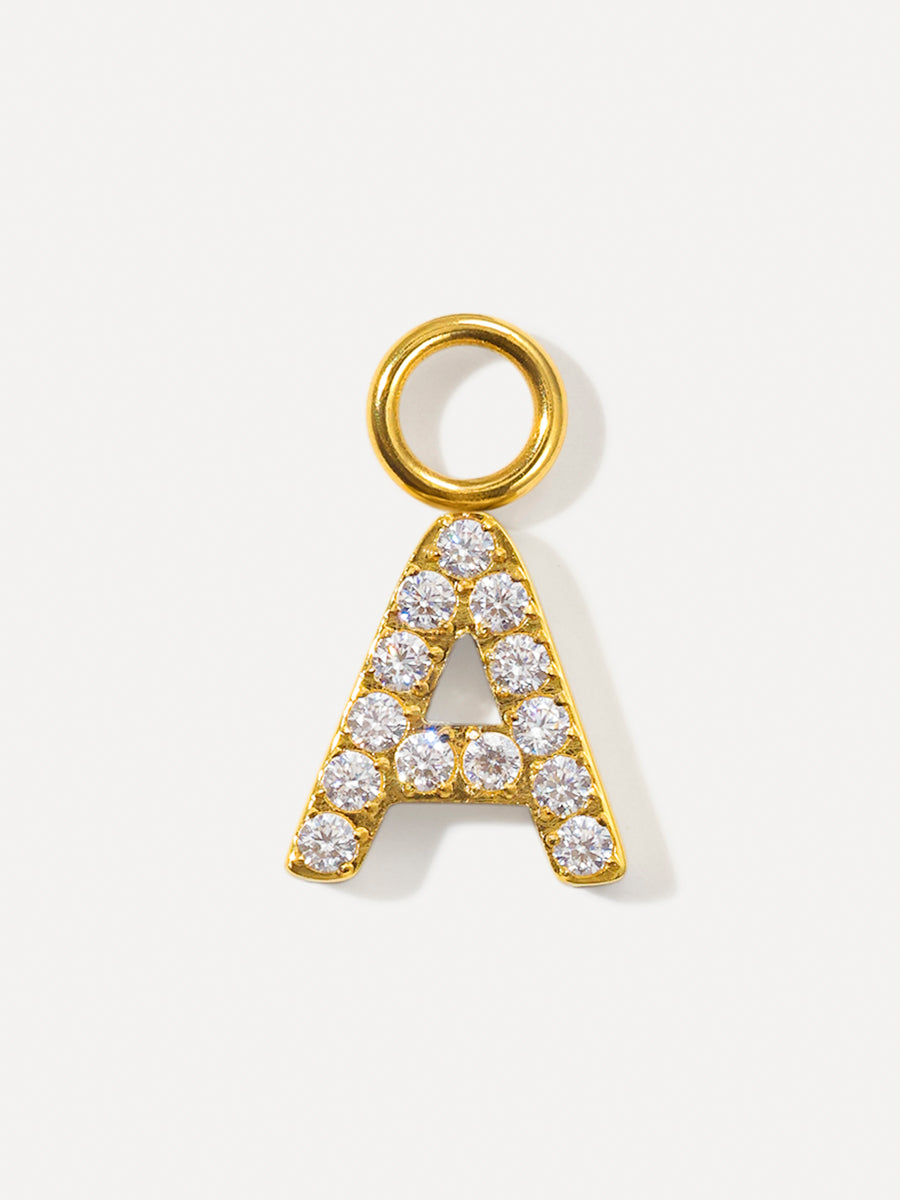 Dazzling Letter Charm - A