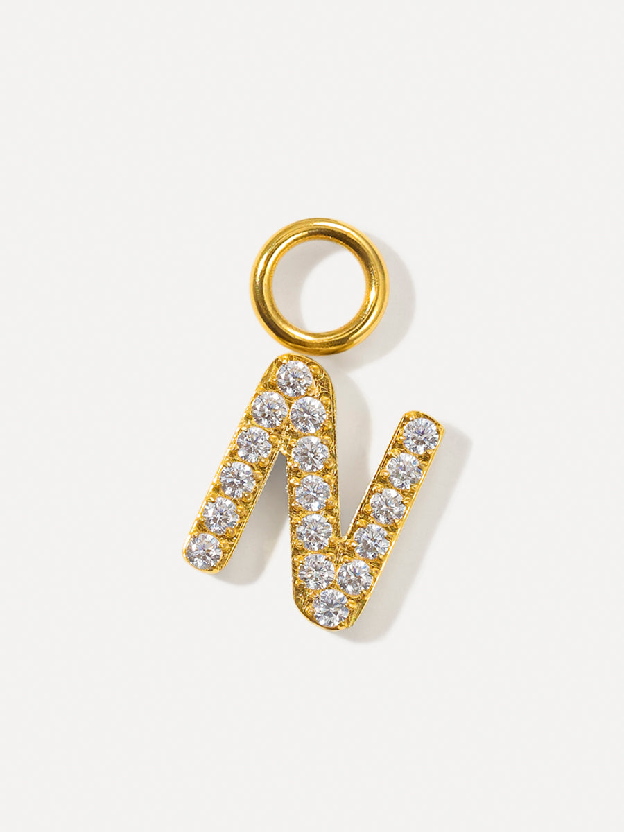 Dazzling Letter Charm - N