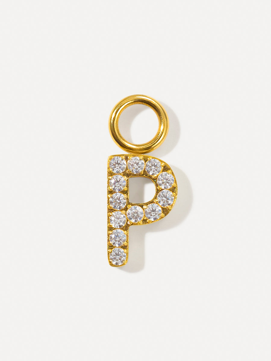 Dazzling Letter Charm - P