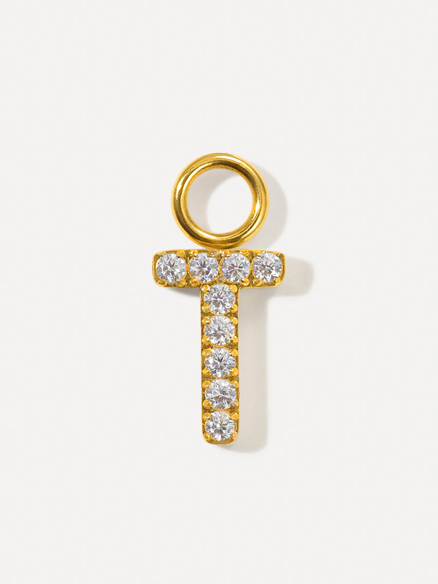 Dazzling Letter Charm - T