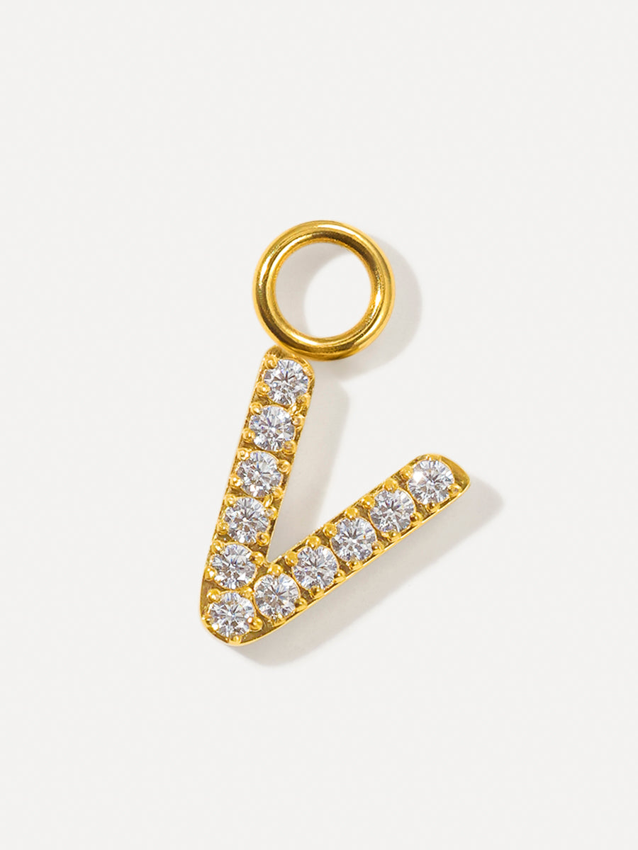 Dazzling Letter Charm - V