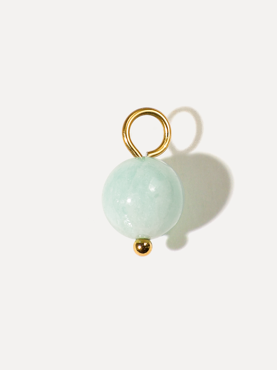 8,7mm Cream Green Ohrring-Charm