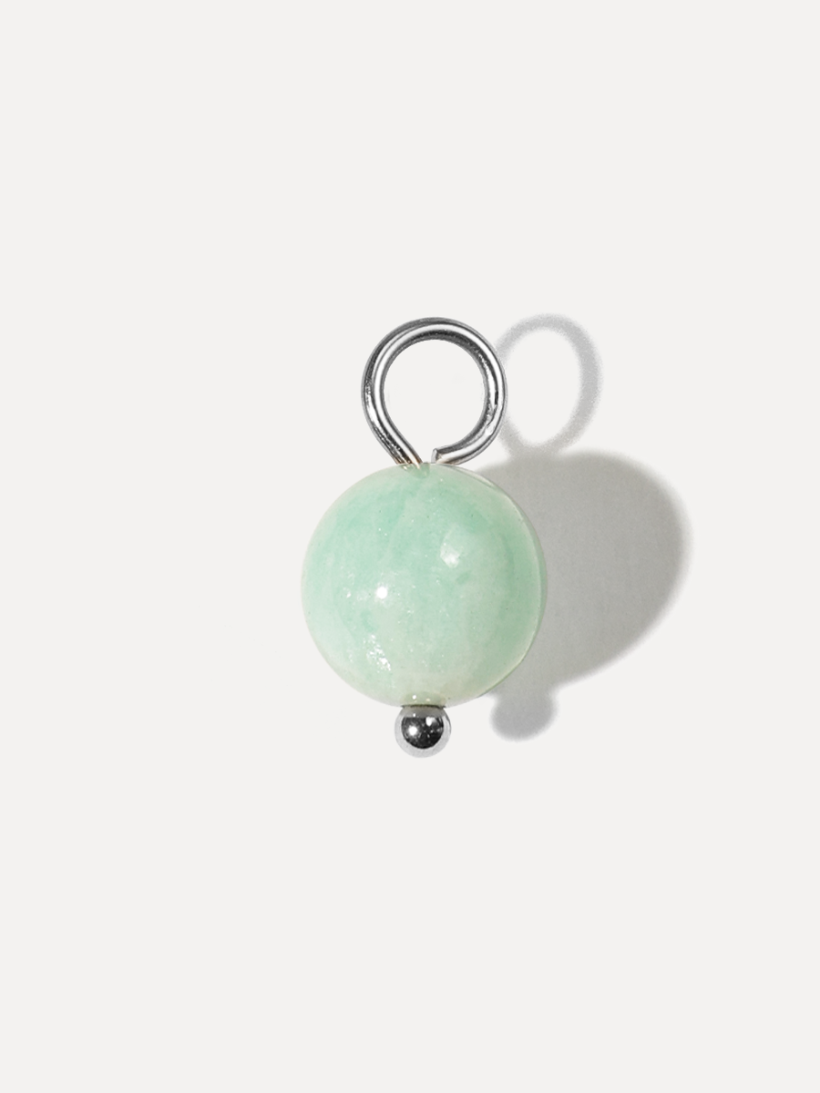 8,7mm Cream Green Ohrring-Charm